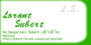 lorant subert business card